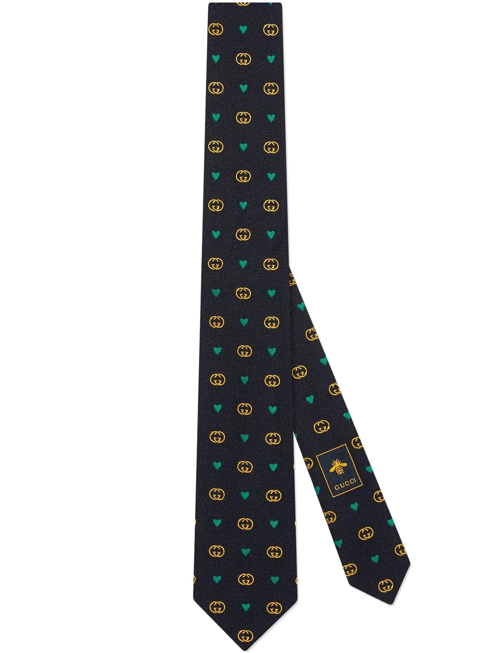 Interlocking G and hearts necktie - 1