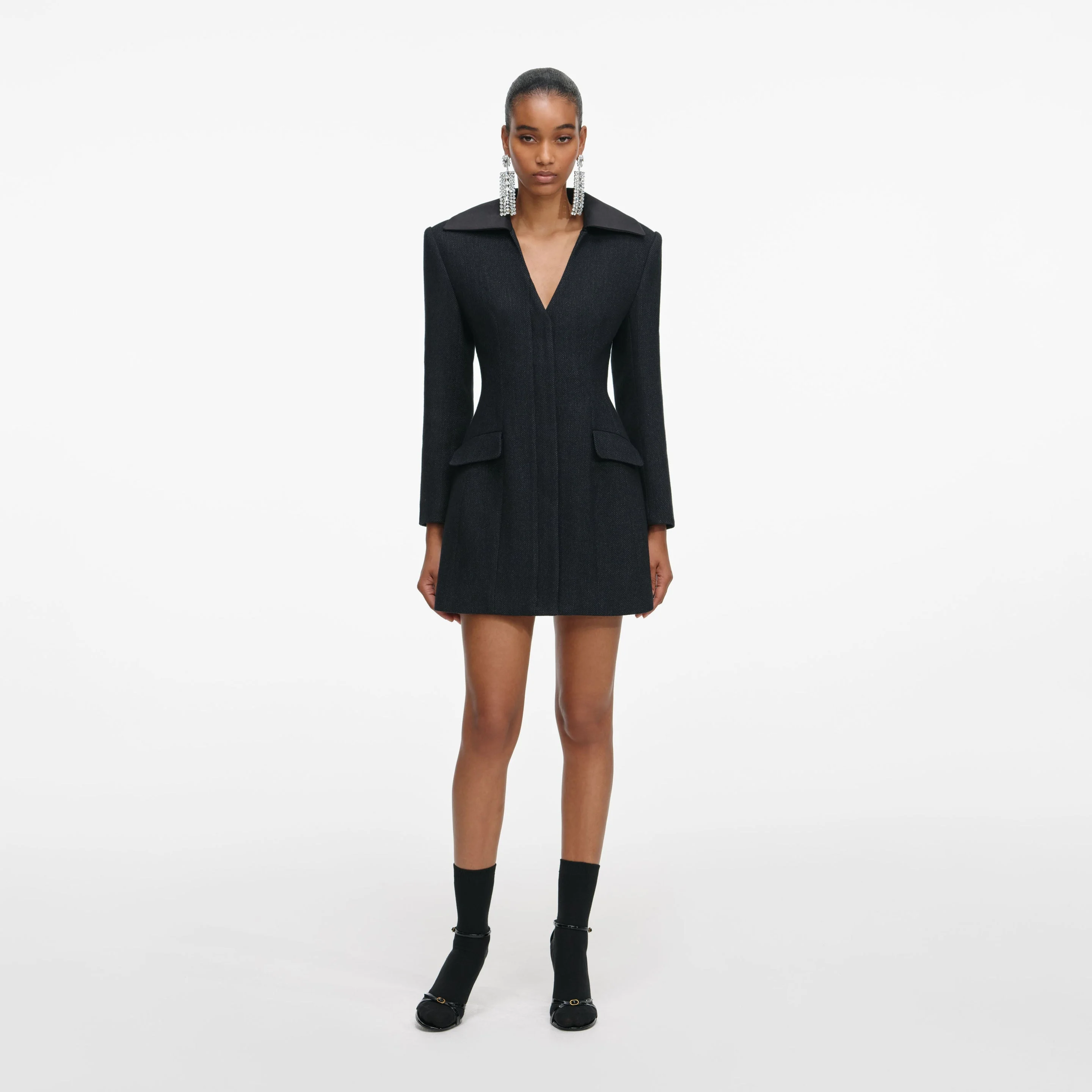 Black Blazer Mini Dress - 1