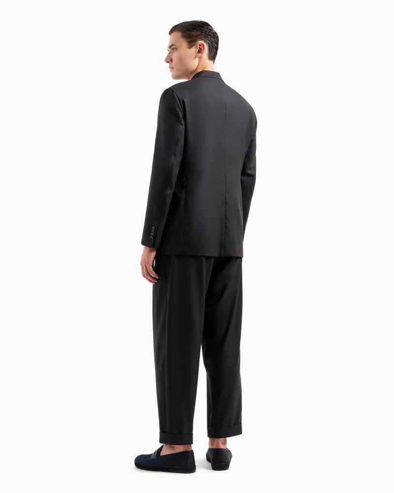 UPTON LINE DOUBLE-BREASTED SUIT IN A MICRO GINGHAM VIRGIN WOOL 3