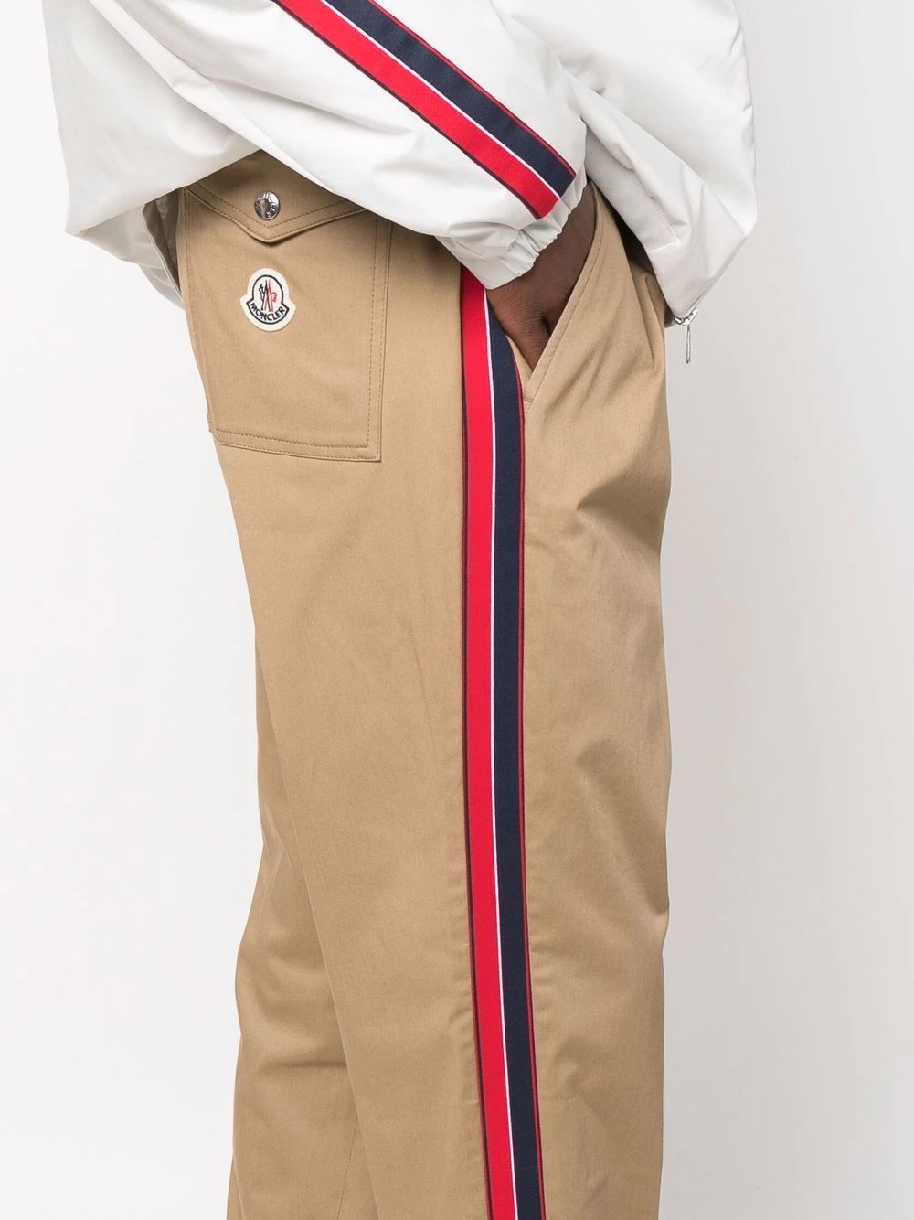 logo-patch tapered trousers - 5