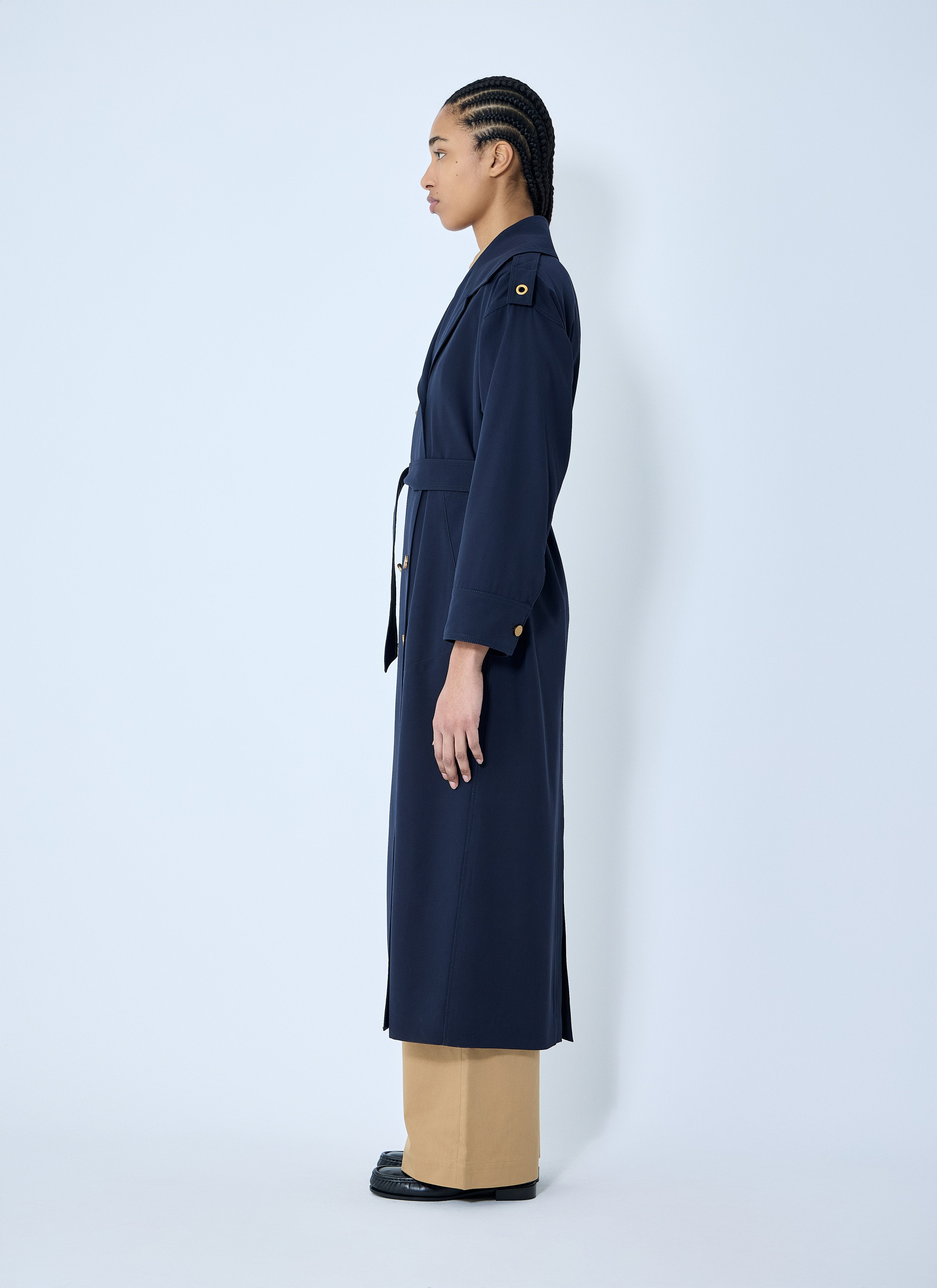 Max Mara Women Gabardine Wool Coat - 3