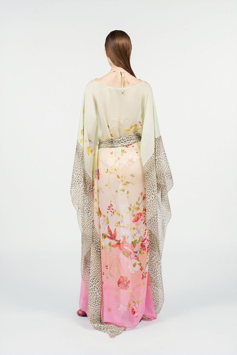Miami Flowers Silk Kaftan 4
