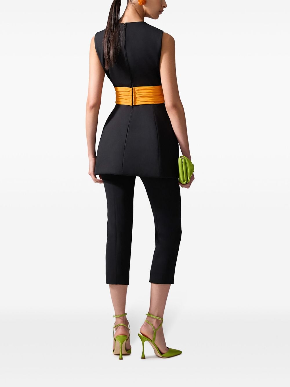 sleeveless cummerbund top - 3