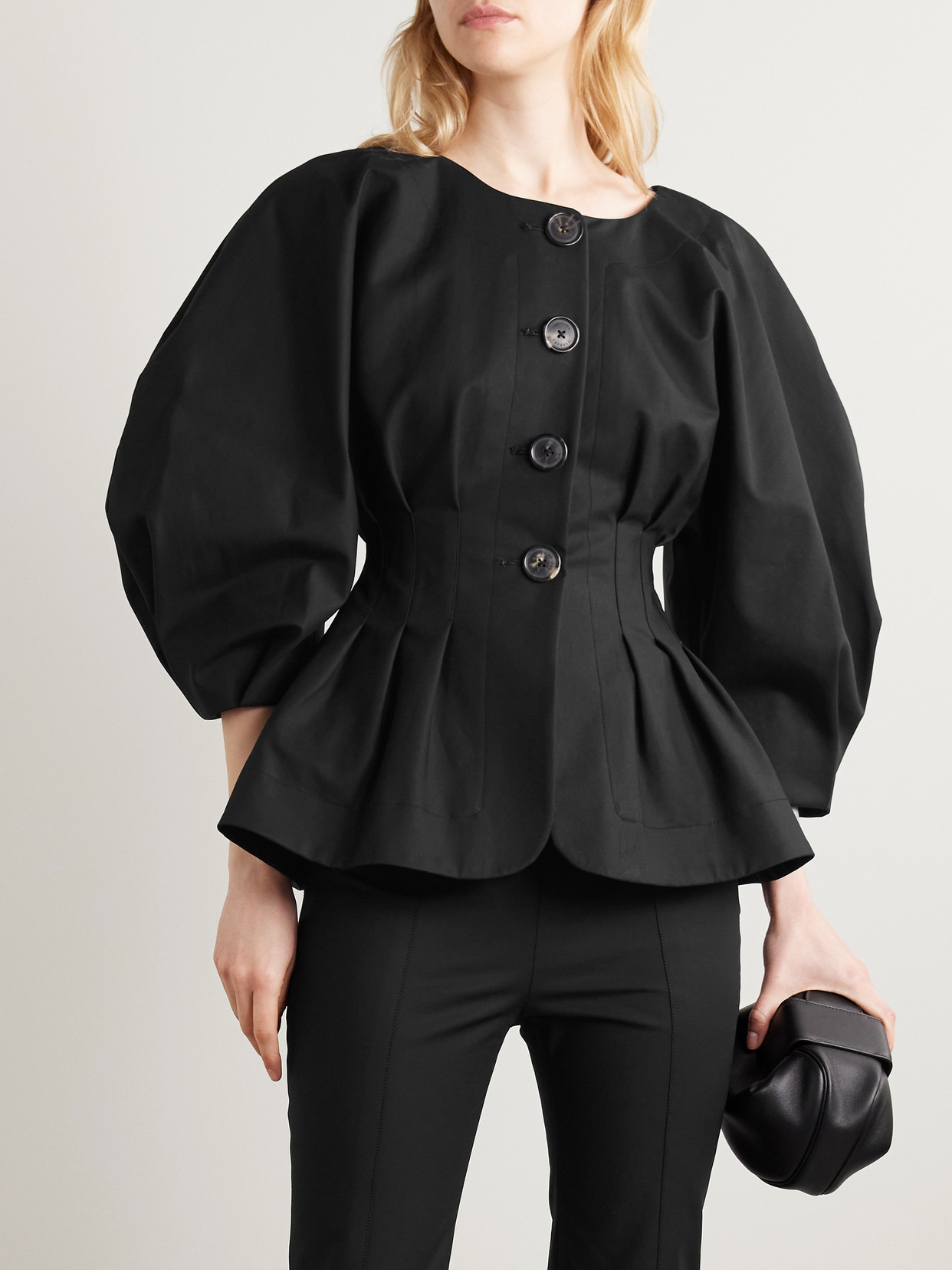 Pleated Cotton-blend Sateen Jacket - 4