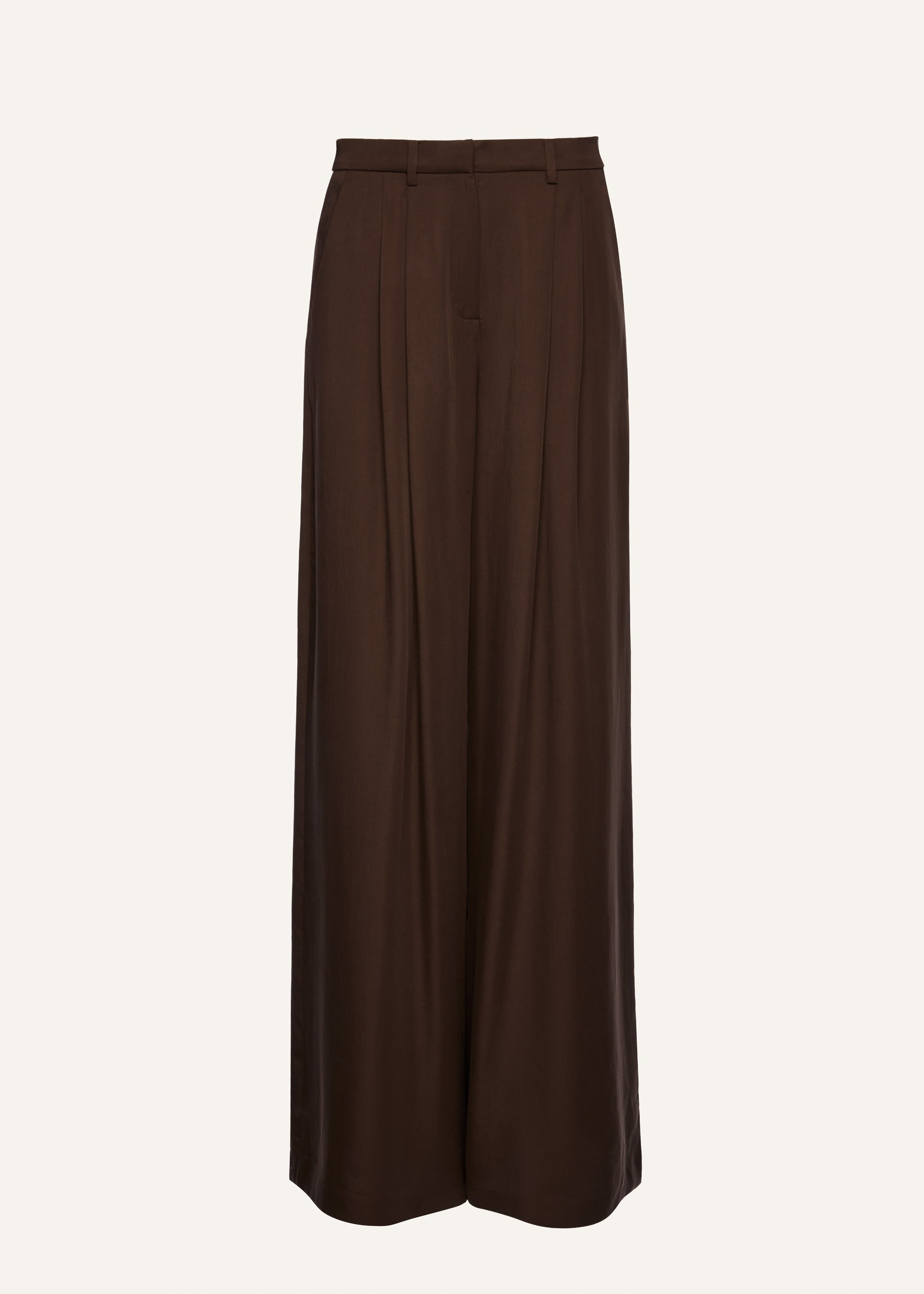 Wide-leg lyocell trousers in brown - 1