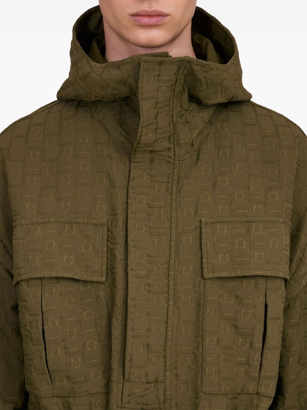 Ferragamo-monogram parka - 5