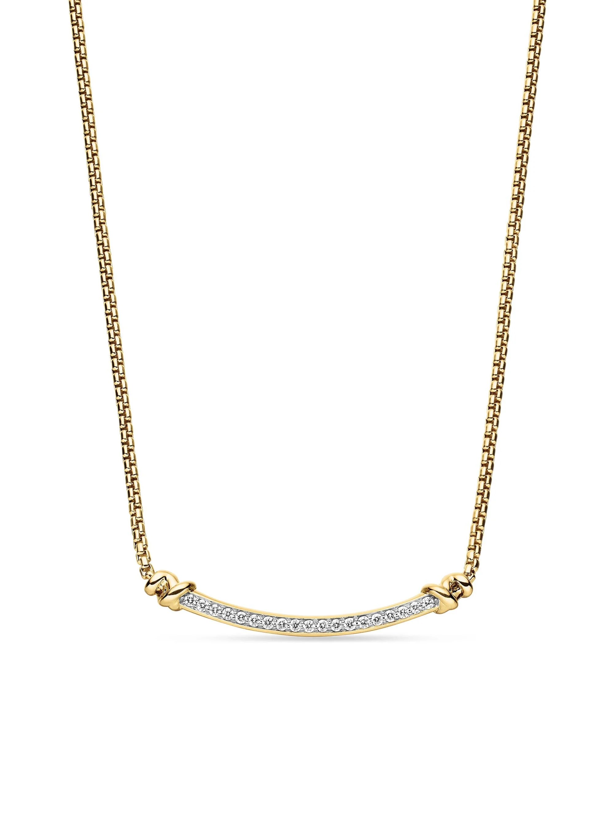 Women's Petite Helena Wrap Station Necklace in 18K Yellow Gold with Diamonds, 29mm - Diamond - 1