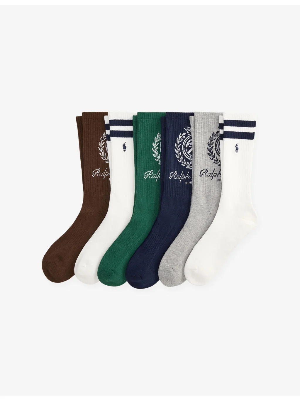 Branded Pack of Six Stretch-Woven Socks - 1