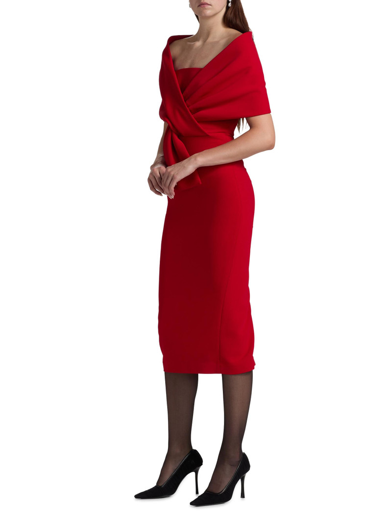 Women's Off-The-Shoulder Cocktail Dress - Red 4