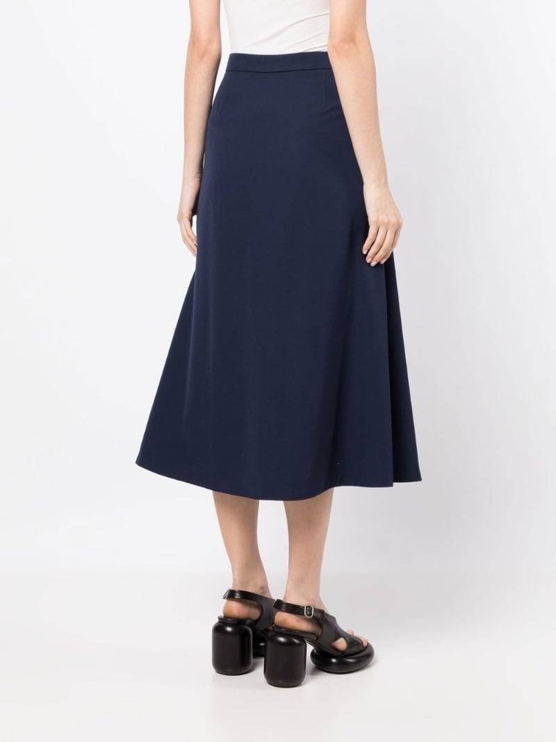 high-waisted virgin wool midi skirt - 4