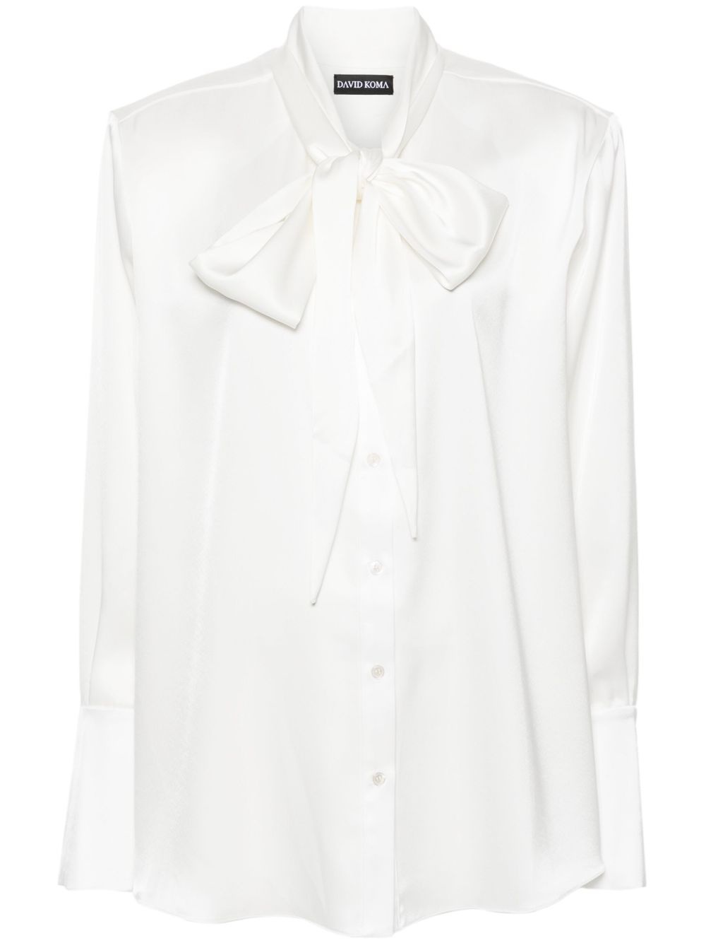 bow-detail satin shirt - 1