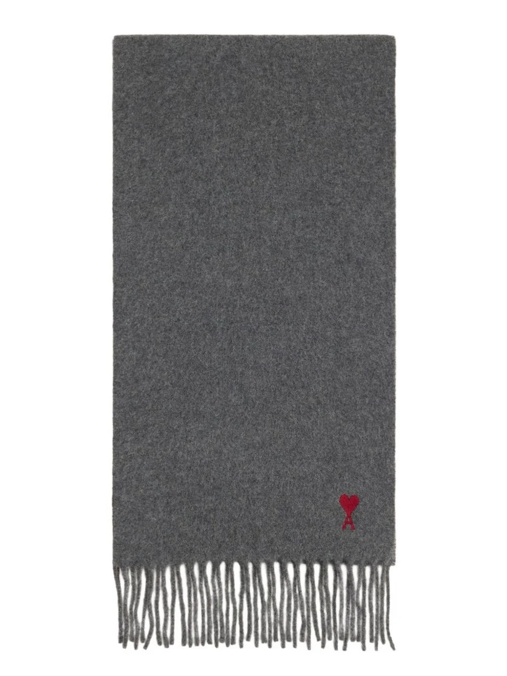 fringed logo-embroidered scarf - 1
