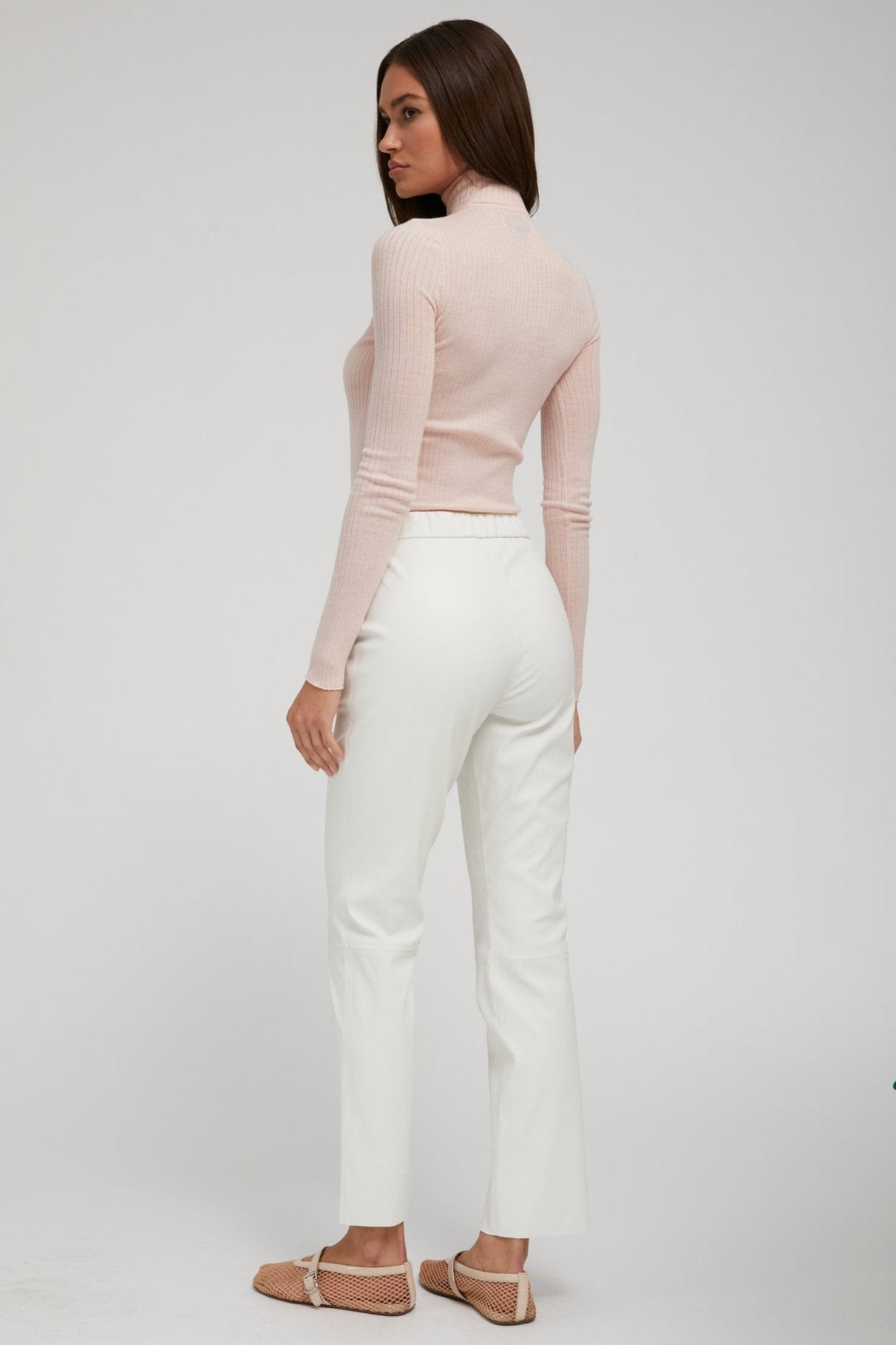BLUSH CASHMERE MOCK NECK - 5