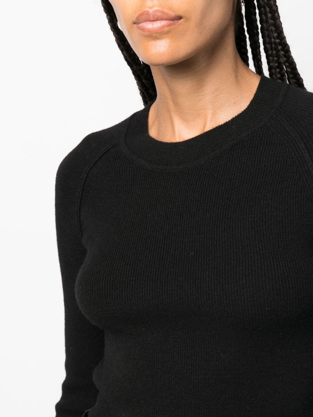 round-neck ribbed-knit top - 5