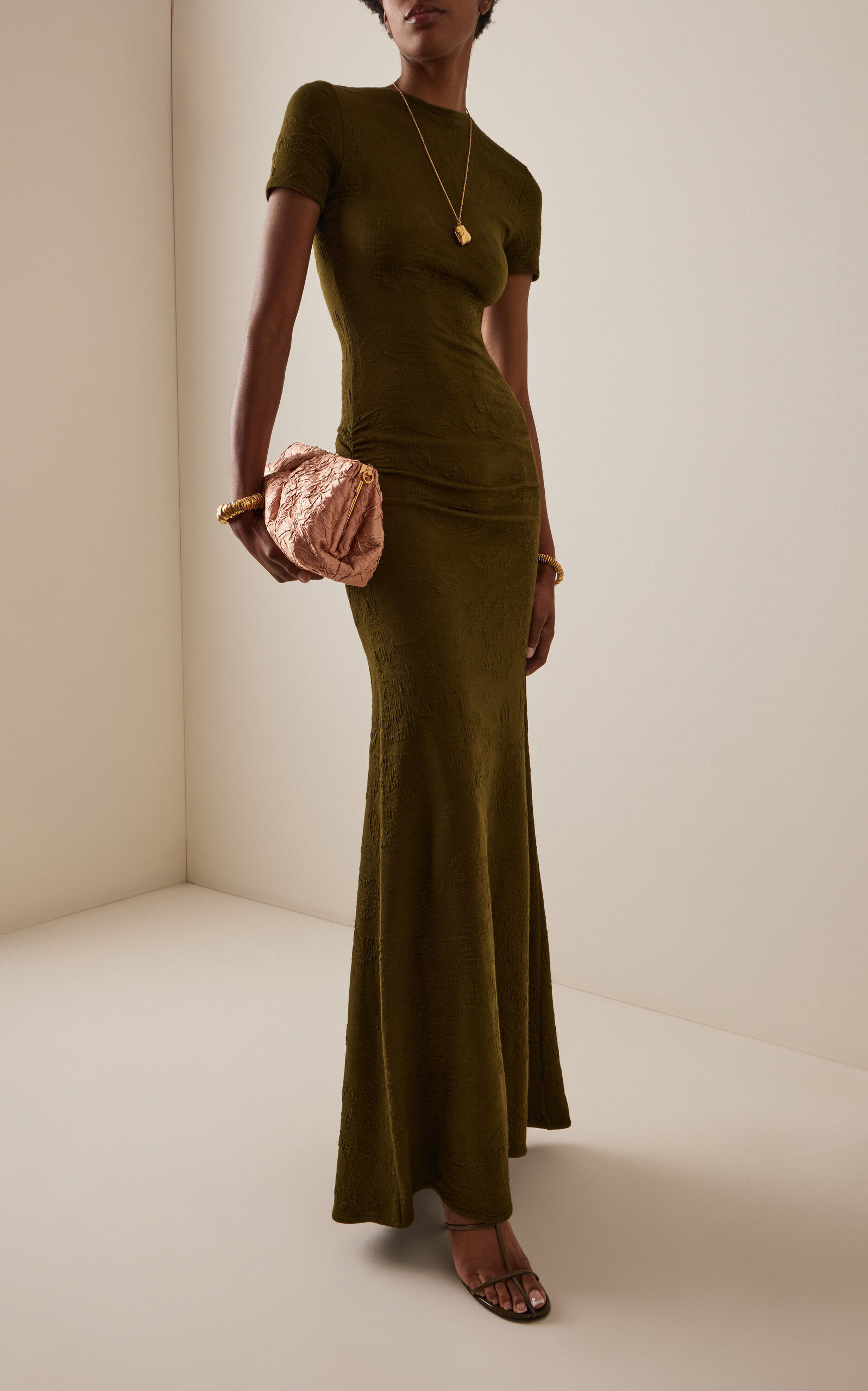 Cristal Ruched Maxi Dress green - 2