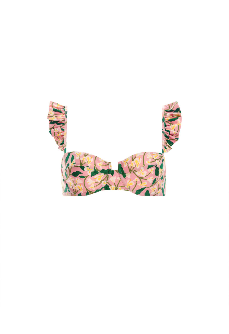 Kiwi Dos Gardenias Rosa Bikini Top 1