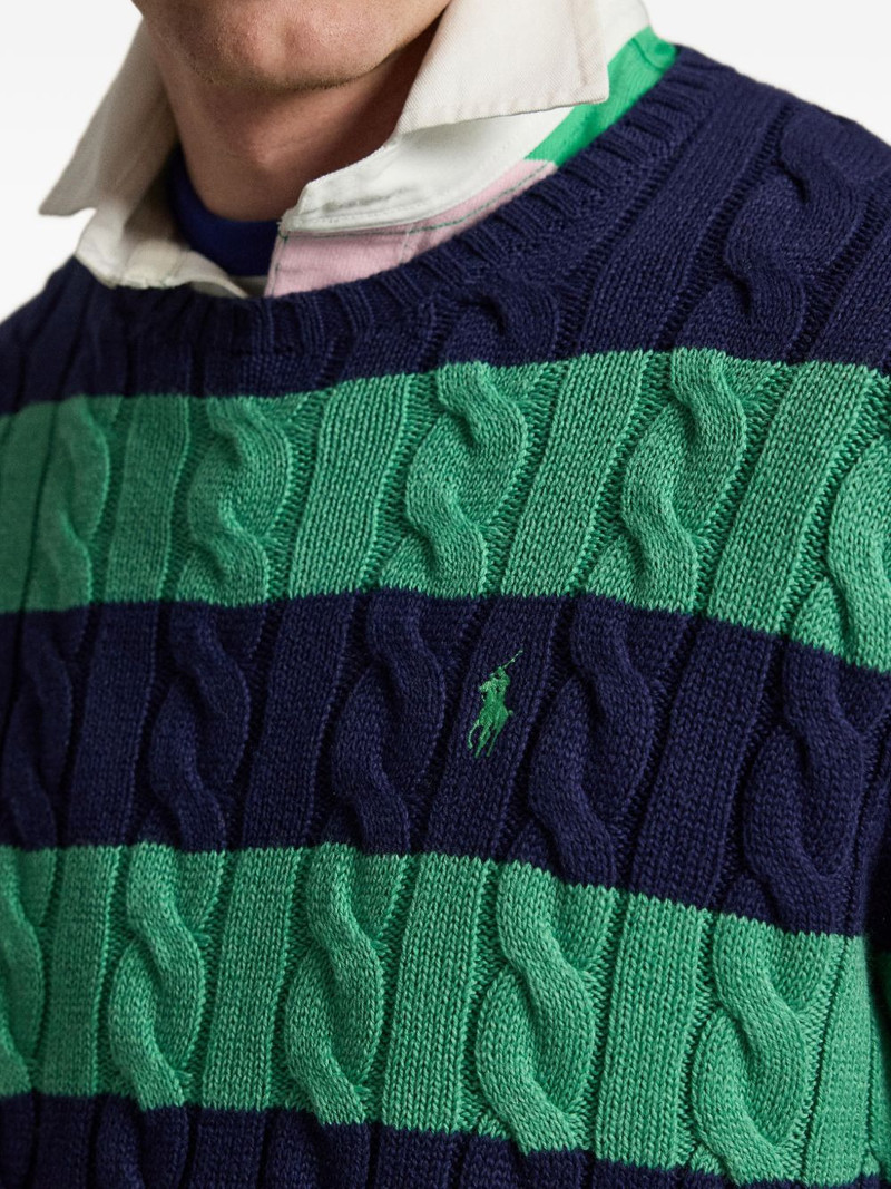 striped cable-knit sweater 4