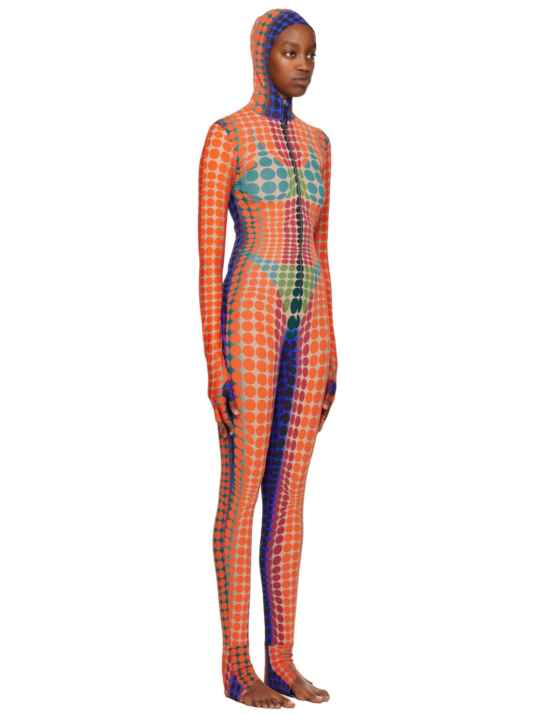 Orange Dots Midi Dress - 4