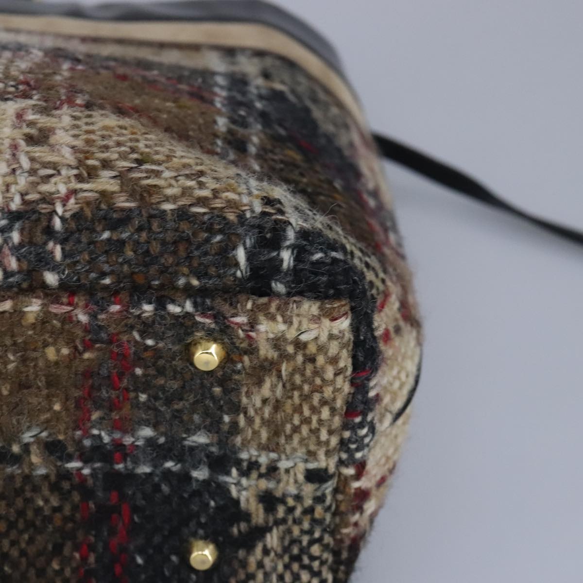 Burberry Hand Bag Wool Beige Gold - 11