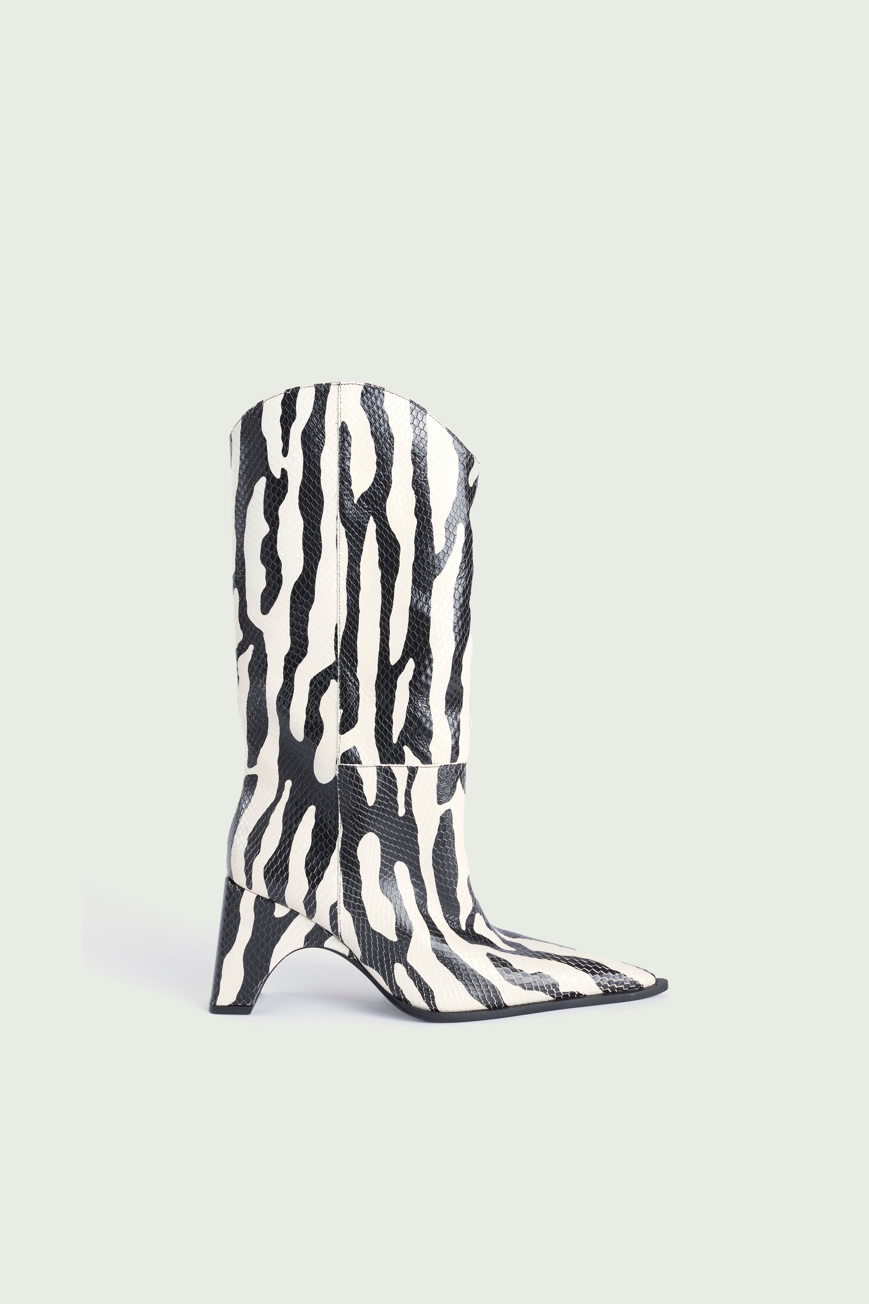 Zebra Print Bridge Cowboy Boot - 1