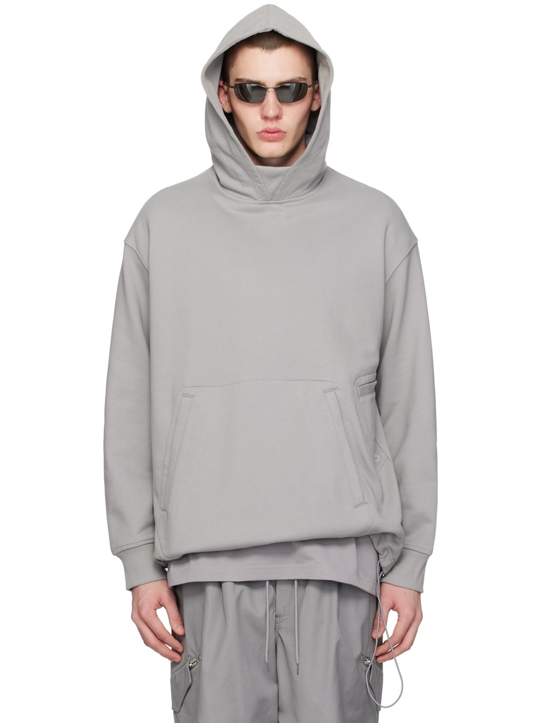 Gray Pocket Hoodie - 1