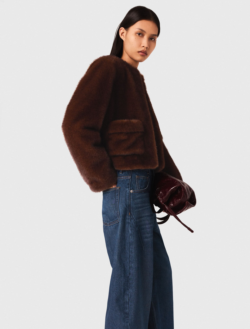 Short faux fur coat 5