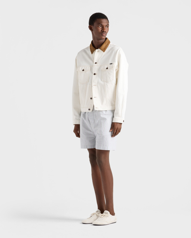 Prada Old denim jacket with leather details outlook