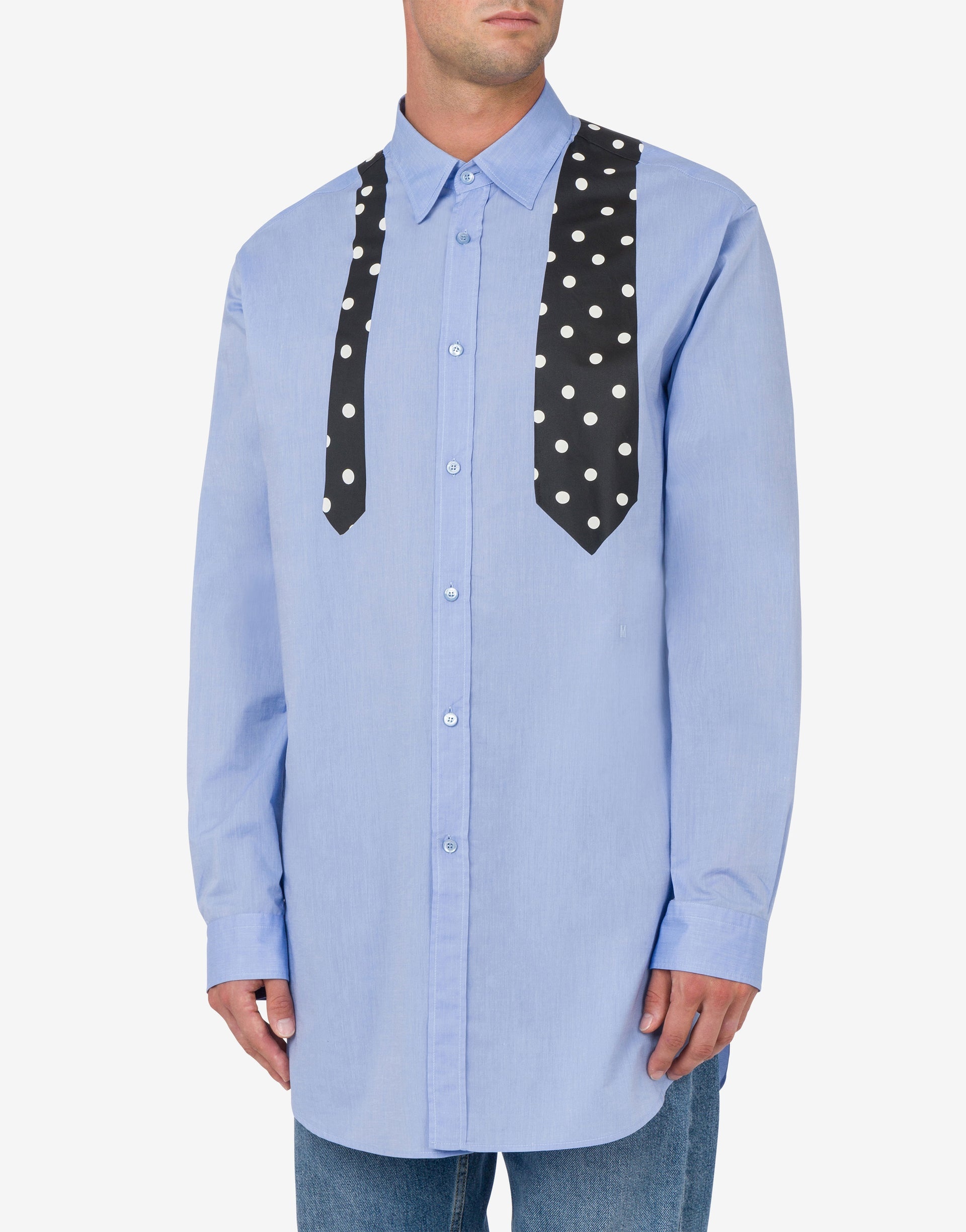 COTTON MUSLIN SHIRT TIE PRINT - 1