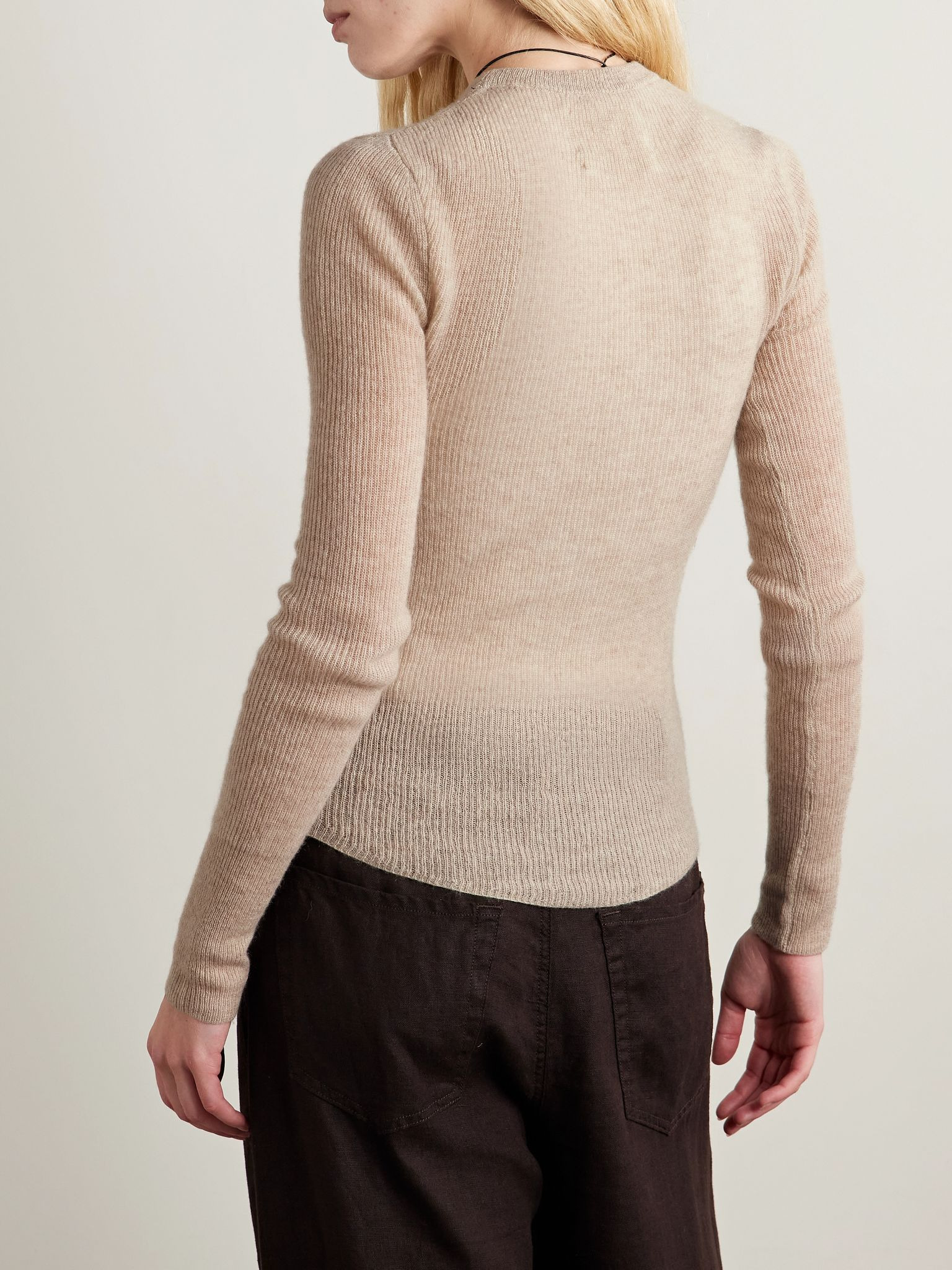 Alessia wool and cashmere-blend sweater Beige - 3