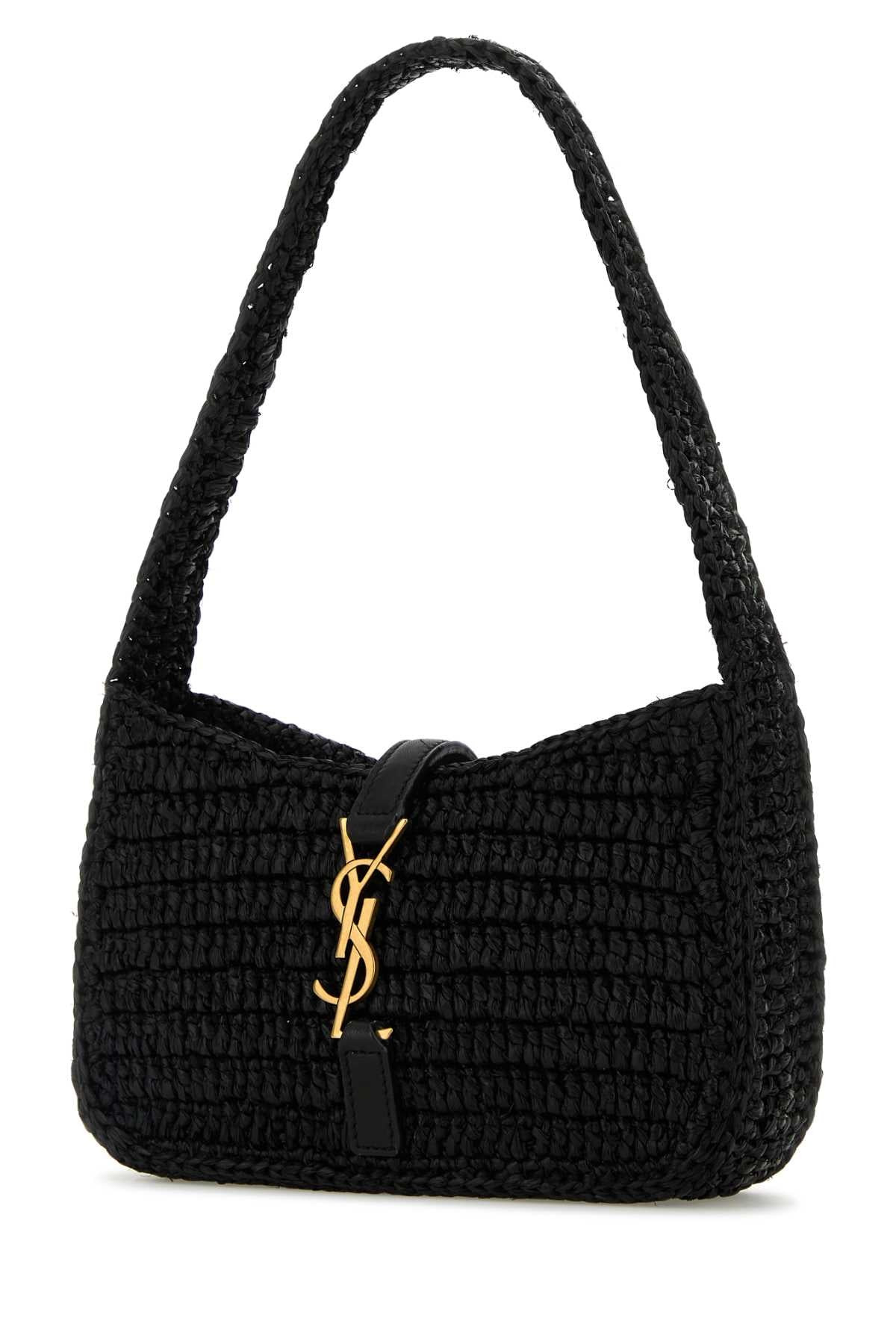 Saint Laurent Women Black Raffia Mini Le 5 Ã  7 Handbag - 2