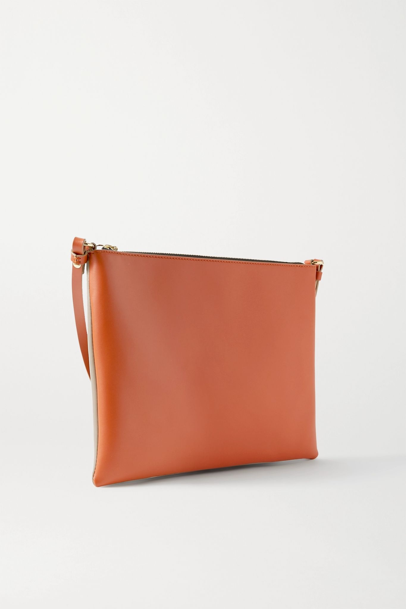 Pochette large two-tone leather shoulder bag - 3