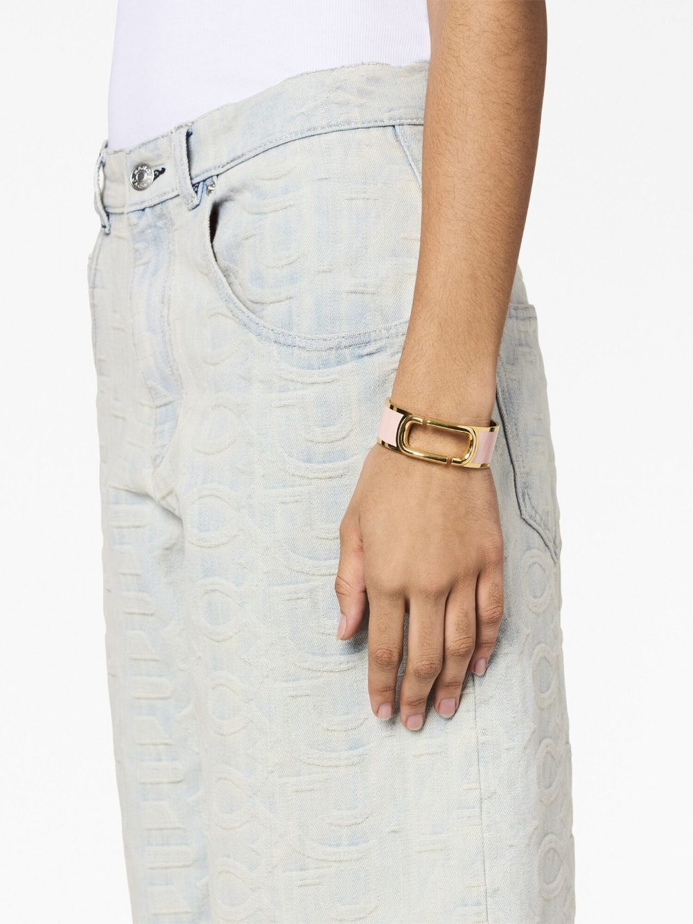 cut-out detail enamel bracelet - 2