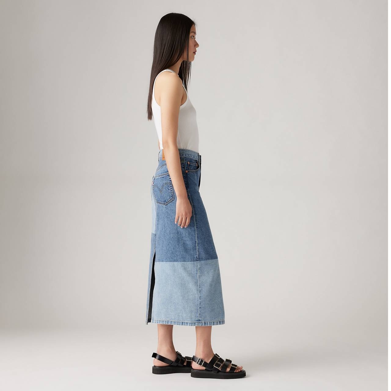 BUTTON MIDI SKIRT - 6