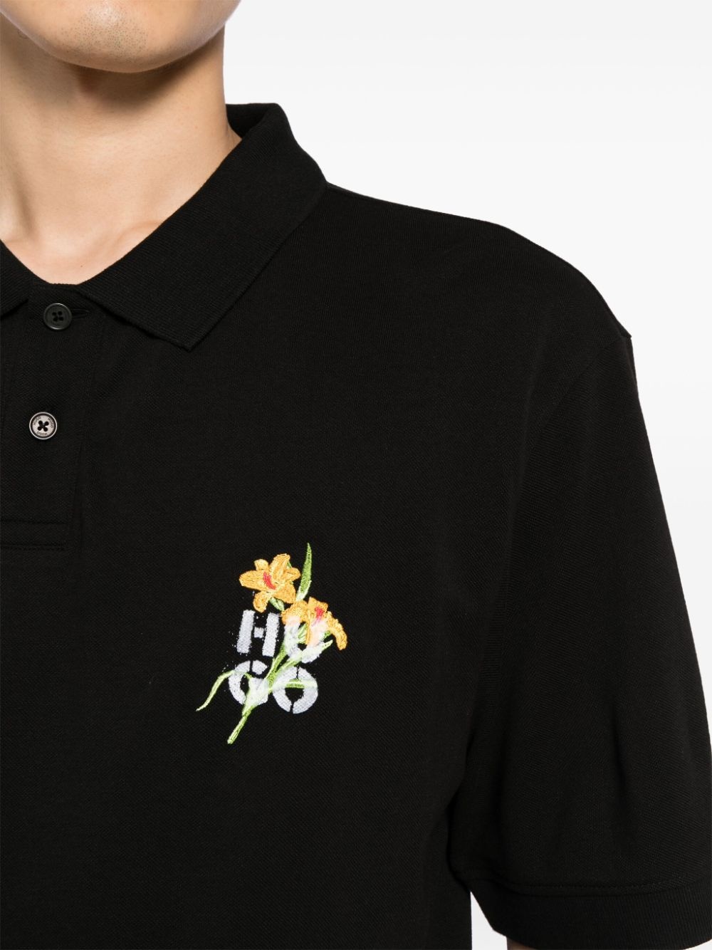 logo-artwork cotton-piqué polo shirt - 5