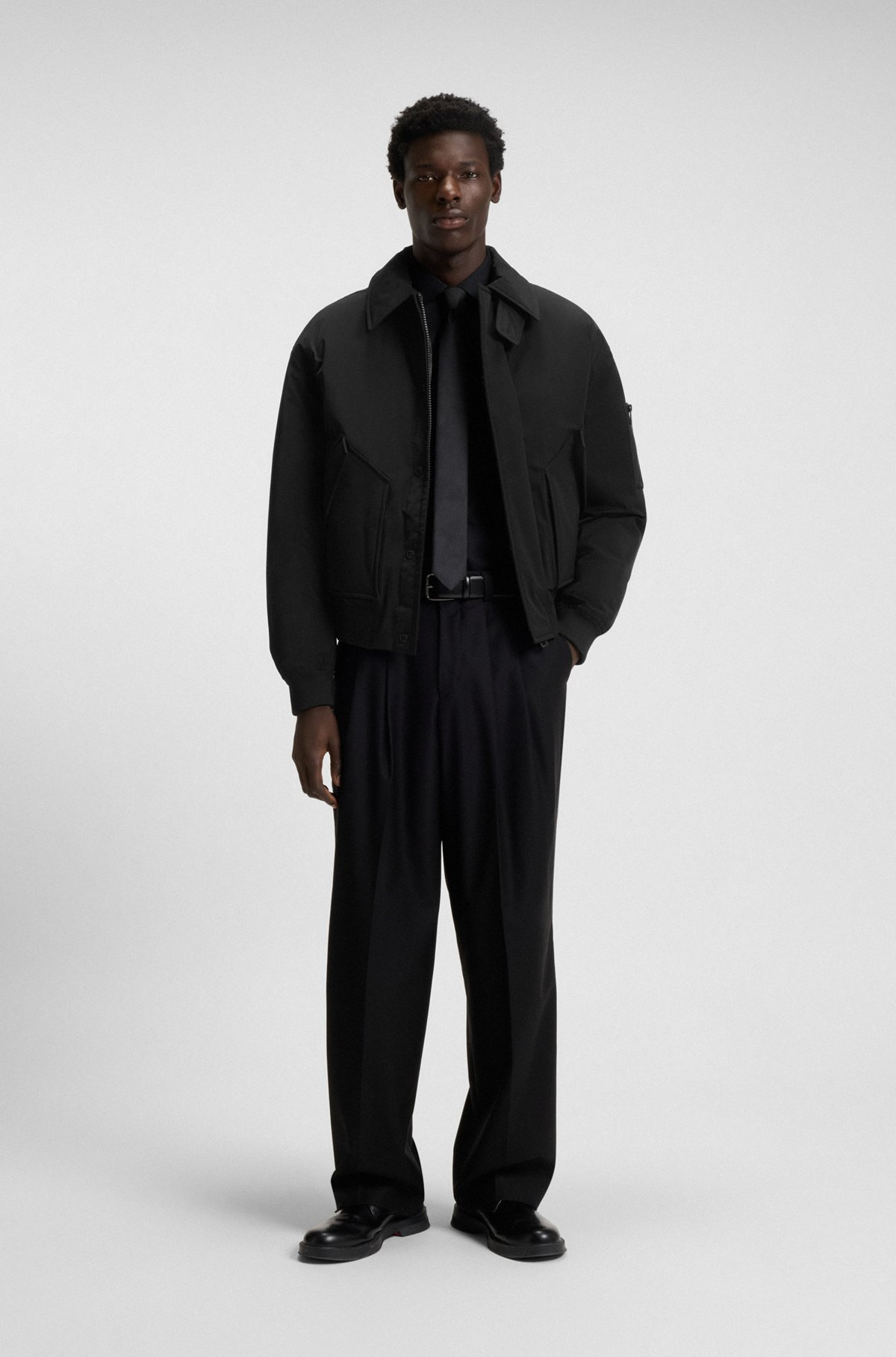 REGULAR-FIT PARKA JACKET IN WATER-REPELLENT FABRIC - 3