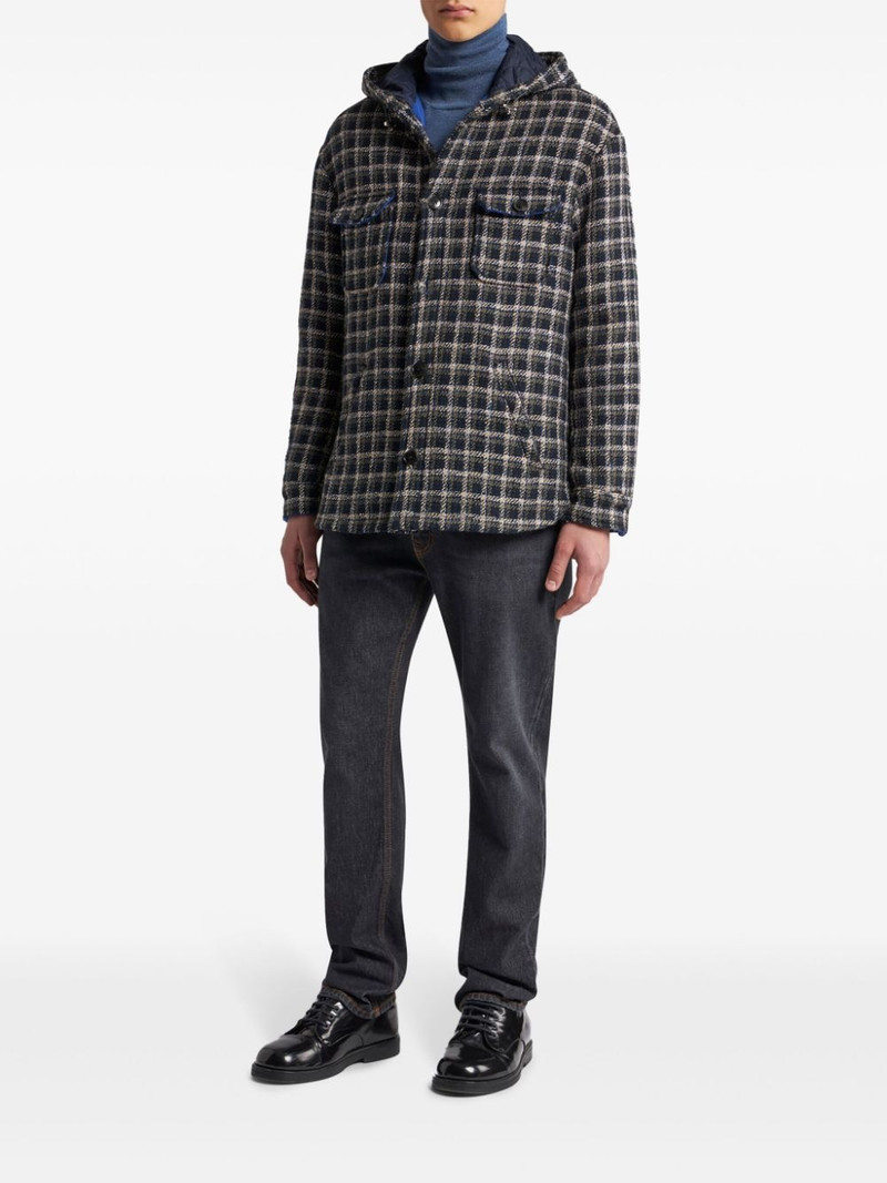 Etro tartan-check hooded shirt jacket outlook