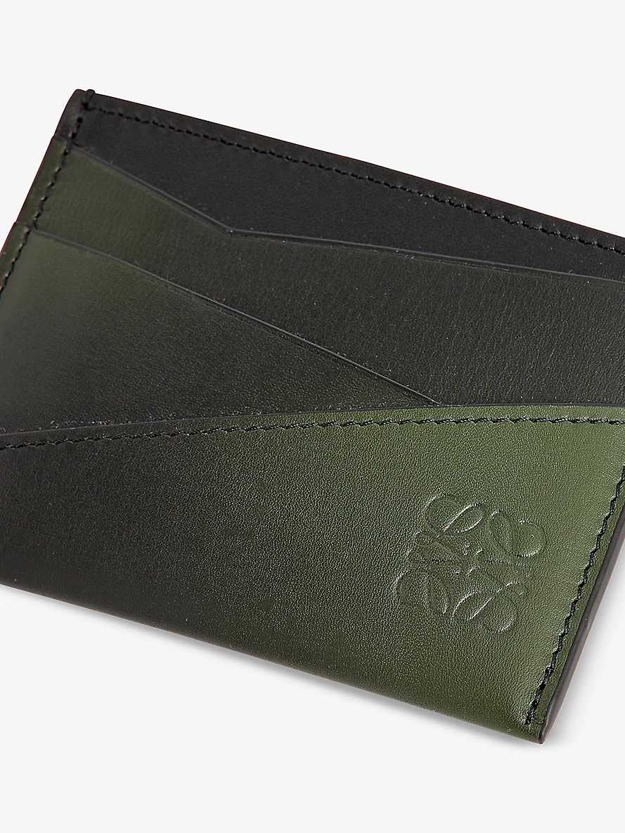 Puzzle Edge brand-debossed leather card holder - 2