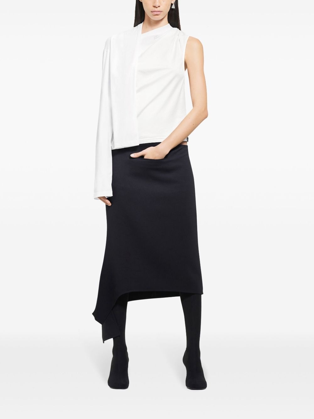 asymmetric off-shoulder T-shirt - 2
