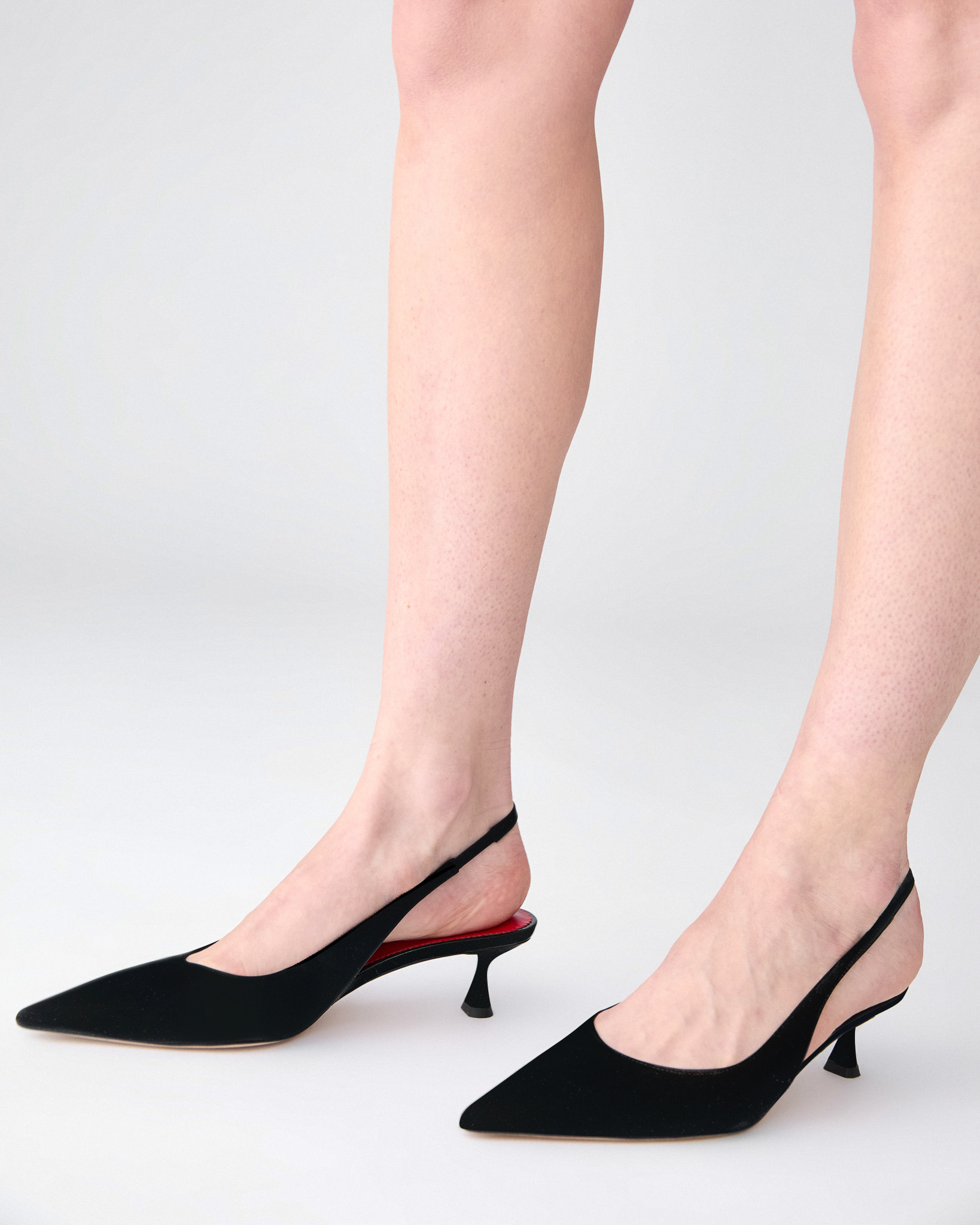 Velvet Slingback Kitten Heels - 3
