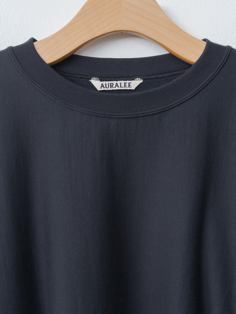 AURALEE Elastic High Gauge Sweat P/O - Ink Black outlook