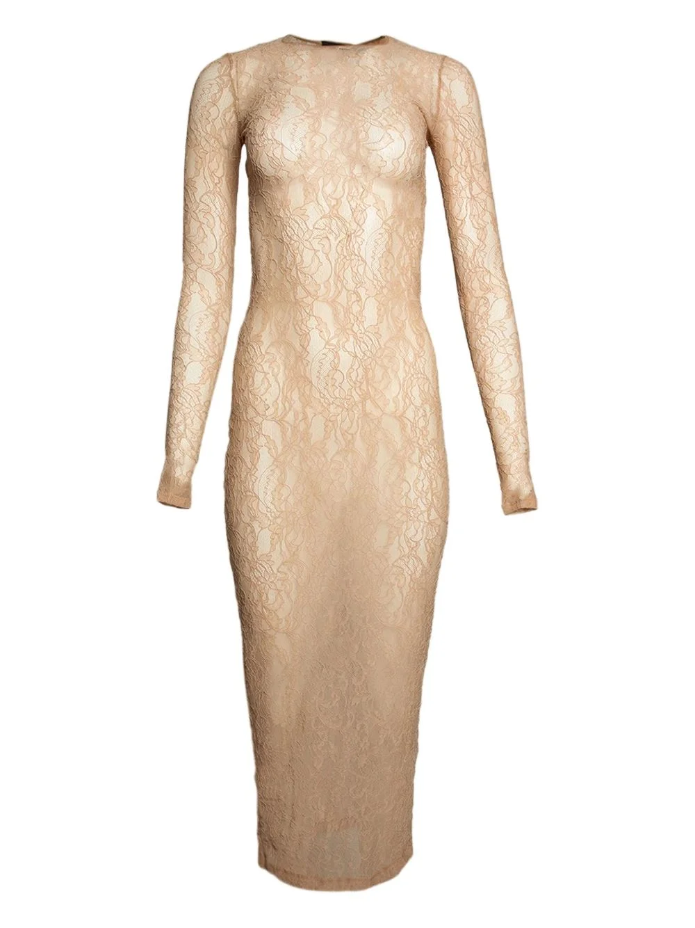 long-sleeve midi dress - 1