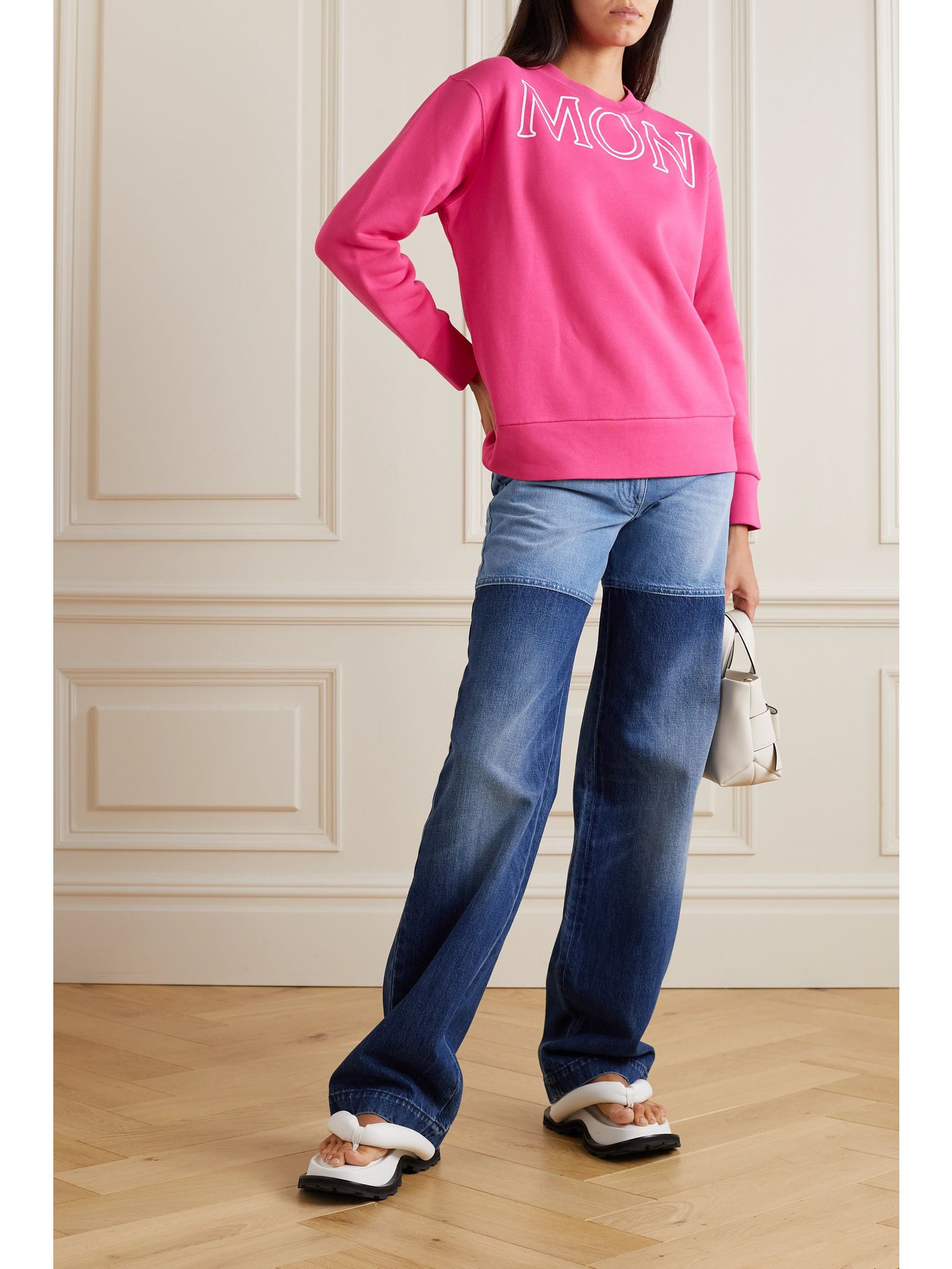 Printed cotton-jersey sweatshirt Red - 2
