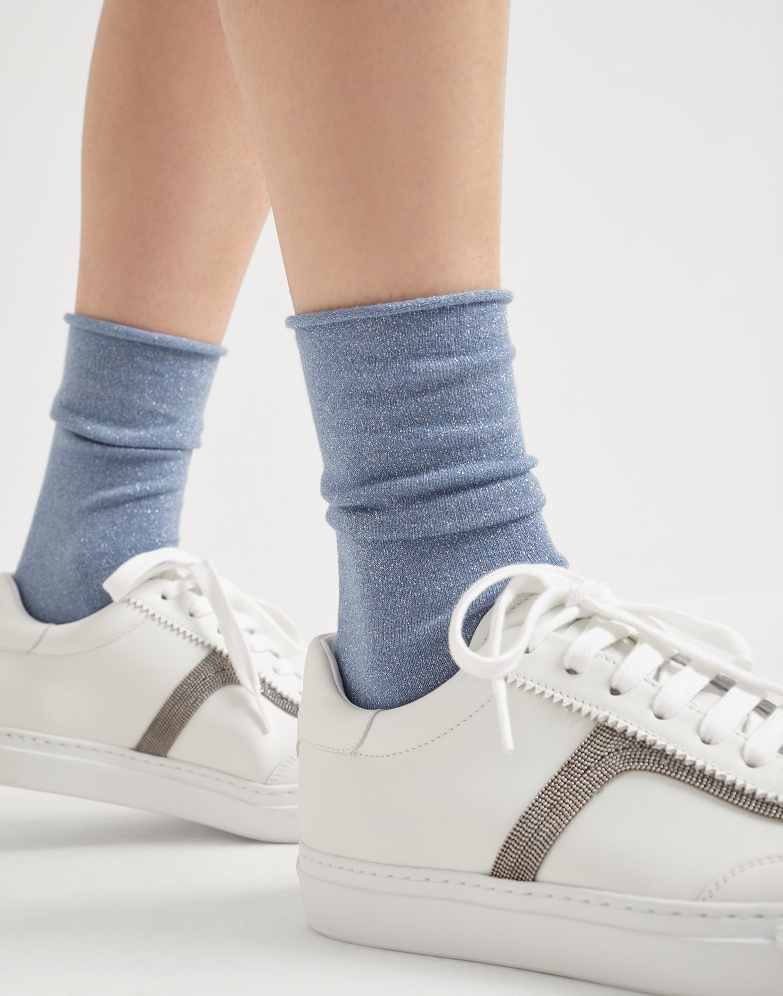Cashmere and silk sparkling knit socks - 3