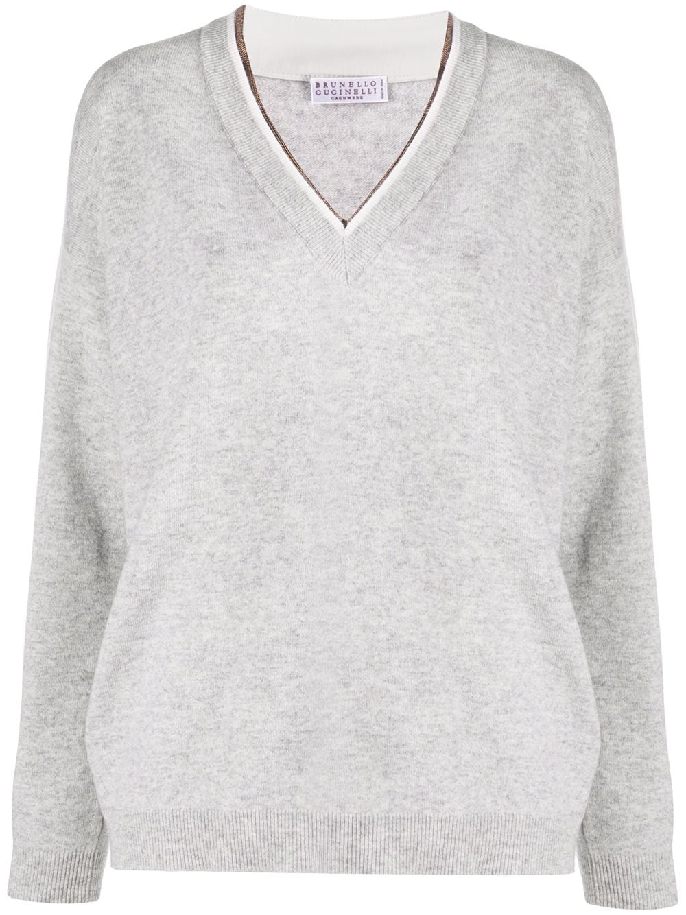 slouched v-neck jumper - 1