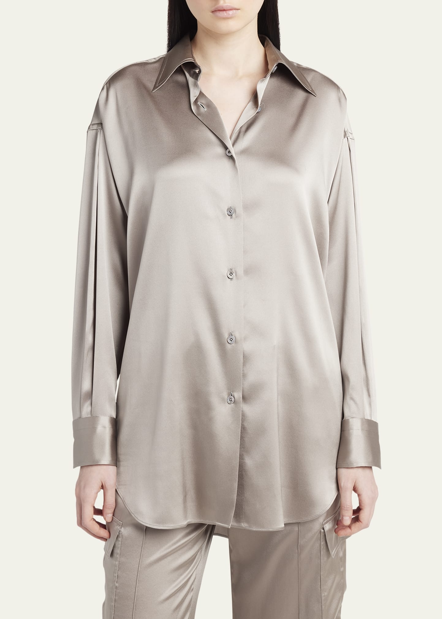 Button-Down Silk Shirt - 4