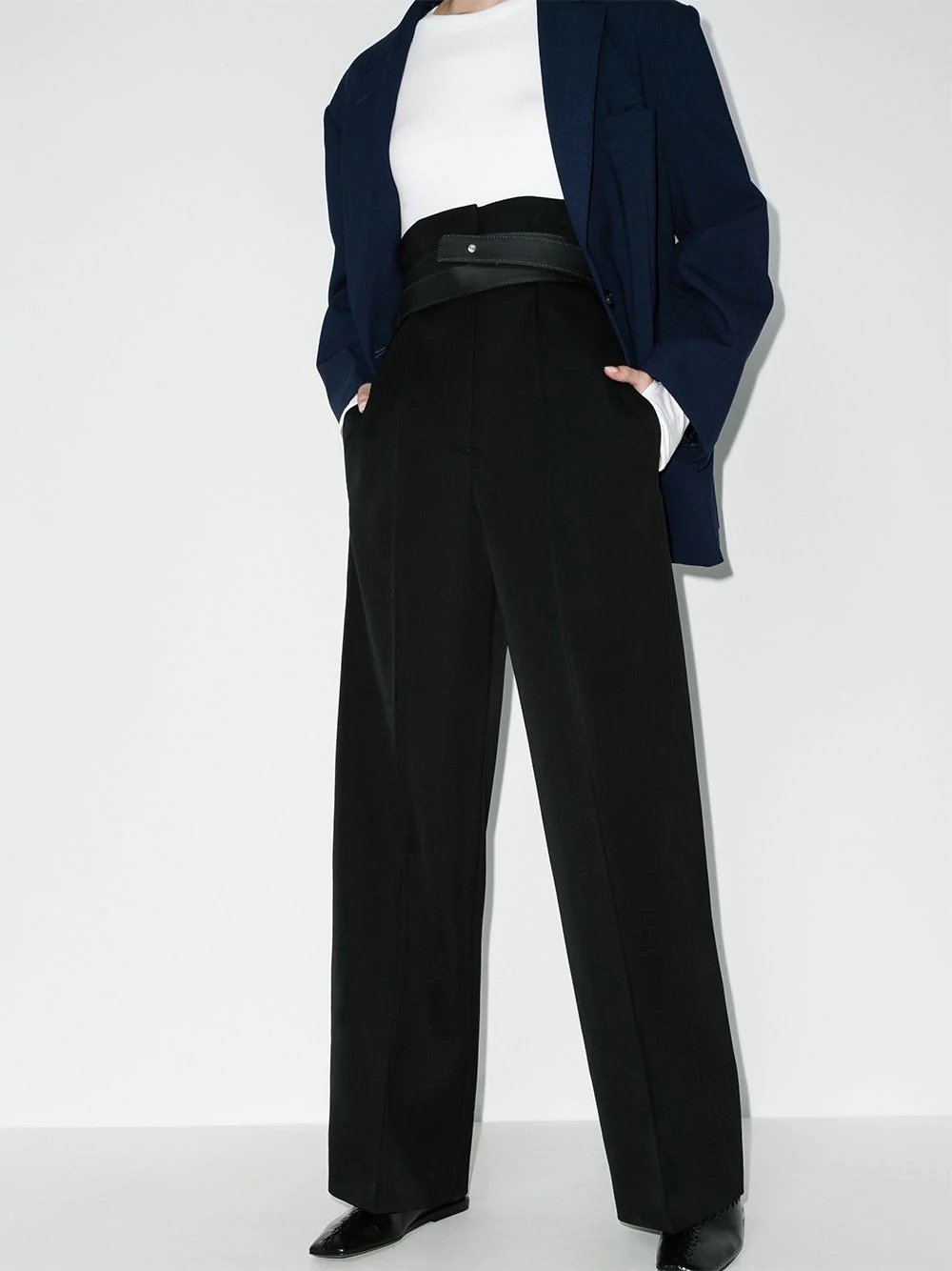 high waist wide-leg trousers - 2