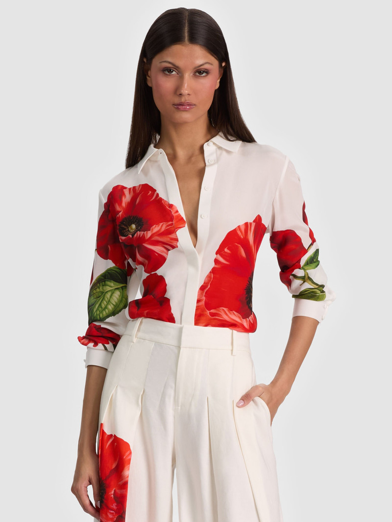WILLA SILK BLOUSE - SUMMER POPPY 2