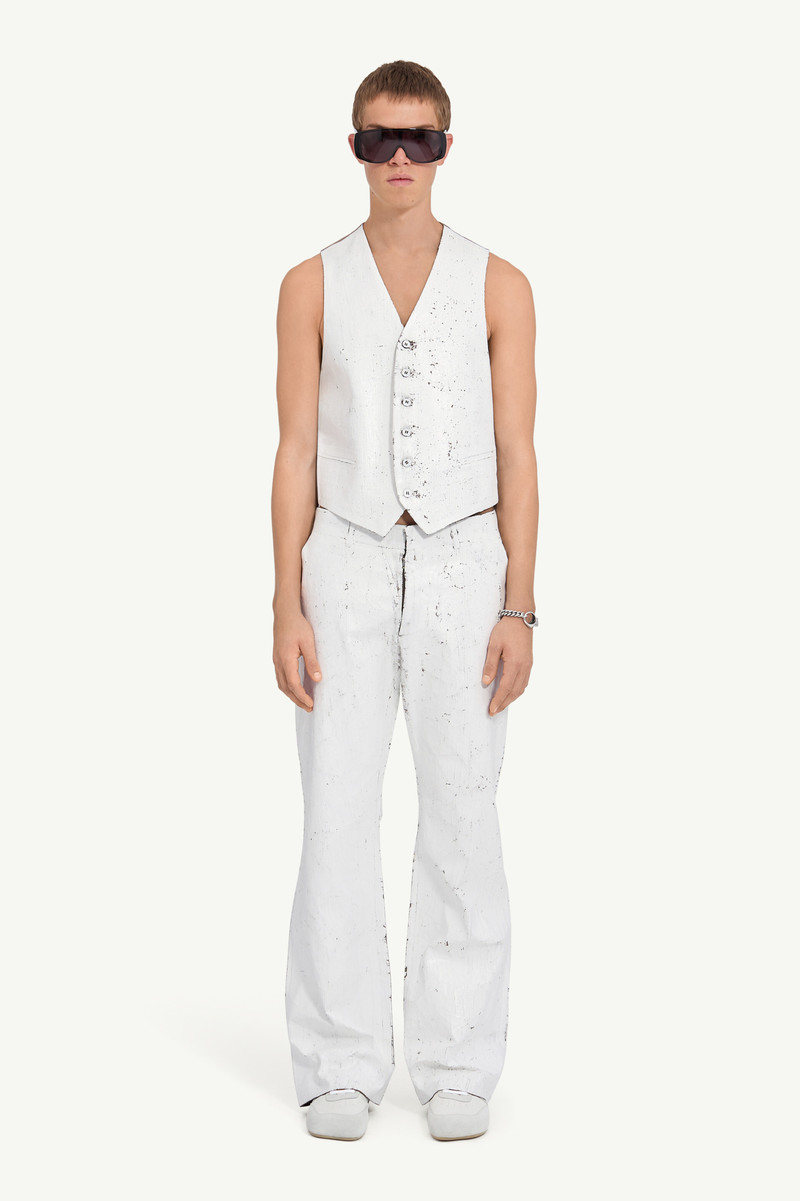 MM6 Maison Margiela Painted White Trousers outlook
