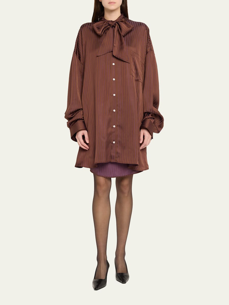 MARIE ADAM-LEENAERDT Stripe Lavalliere Fitted Back Xxl Shirt outlook