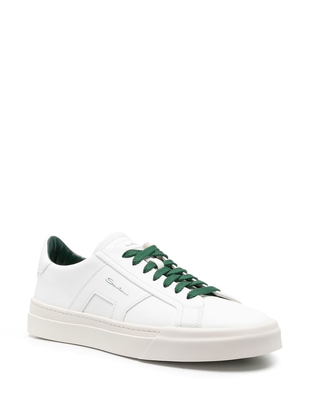 Double Buckle low-top leather sneakers - 2